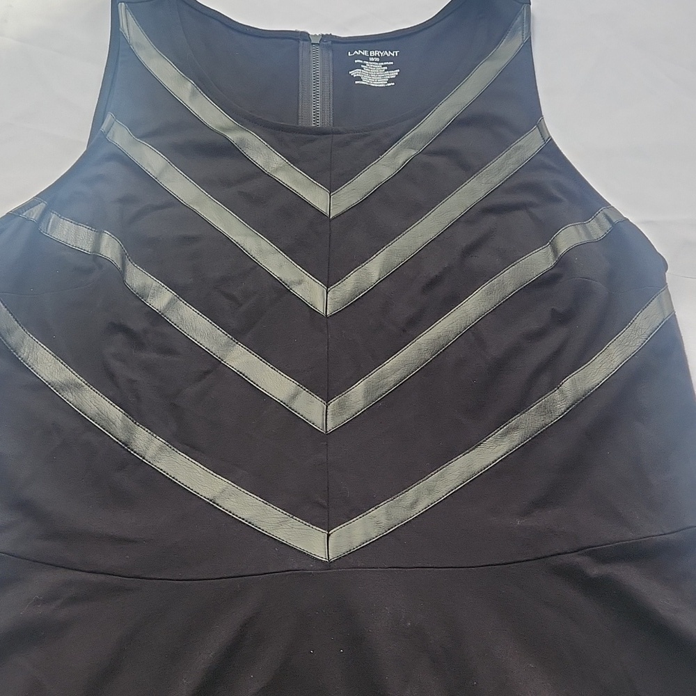 Lane Bryant Black Tank Top with Chevron Accents - Picture 2 of 6